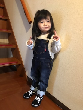 「こども ビームス（コドモビームス）のアイテム（スウェット）」を使った、hiiinyanさん（キッズ・80cm）の冬コーディネート