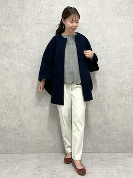 「ドルマンスリーブ」｜「アイテム（その他アウター）」を使った、bea _kiyoさん（レディース・156cm）の秋コーディネート