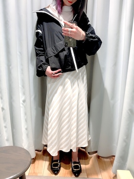 「WOOLRICH（ウールリッチ）のアイテム（その他アウター）」を使った、ERIKA (BABYLONE)さん（レディース・165cm）の春コーディネート