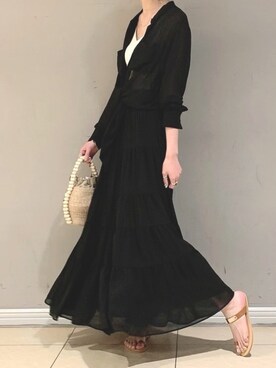 「カコバッグ」｜「アイテム（スカート）」を使った、ERIKA (BABYLONE)さん（レディース・166cm）の夏コーディネート