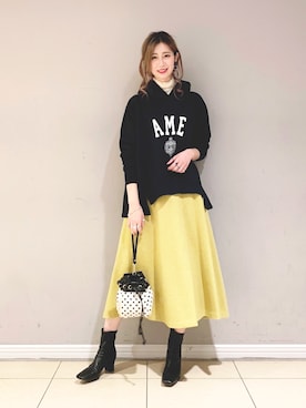 「AMERICANA（アメリカーナ）のアイテム（パーカー）」を使った、ERIKA (BABYLONE)さん（レディース・166cm）の秋コーディネート