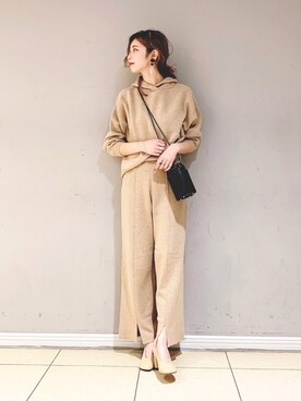 「ニットセットアップ」｜「アイテム（その他）」を使った、ERIKA (BABYLONE)さん（レディース・166cm）の秋コーディネート