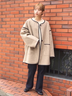 「tiptop（ティップトップ）のアイテム（その他アウター）」を使った、tiptop+pocketさん（レディース・150cm）の冬コーディネート
