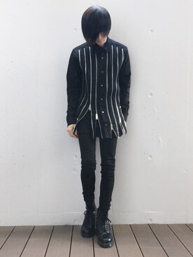 「CHRISTIAN DADA（クリスチャンダダ）のアイテム（衬衫、ブラック系）」を使った、miyakooさん（メンズ）の冬コーディネート