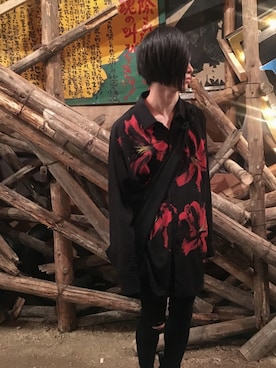「LAD MUSICIAN（ラッドミュージシャン）のアイテム（衬衫、ブラック系）」を使った、miyakooさん（メンズ）の秋コーディネート