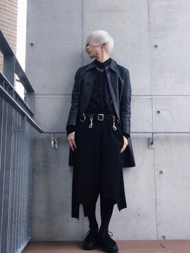 「COMME des GARCONS（コムデギャルソン）のアイテム（其他外套、ブラック系）」を使った、miyakooさん（メンズ）の冬コーディネート