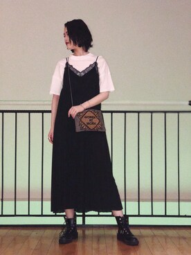 ランジェリープリーツキャミワンピースを使った人気ファッションコーディネート Wear