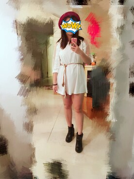 「PULL&BEAR（プルアンドベア）のアイテム（ブーツ）」を使った、Cynthiaさん（レディース・150cm）の冬コーディネート