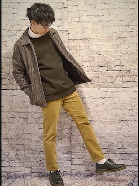 「アイテム（ブルゾン）」を使った、S H O G Oさん（メンズ・172cm・30代）の冬コーディネート