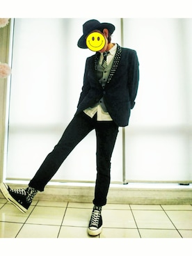 「EFFECTEN（エフェクテン）のアイテム（帽子）」を使った、KAZUYAさん（メンズ・172cm）の春コーディネート