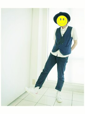 「EFFECTEN（エフェクテン）のアイテム（帽子）」を使った、KAZUYAさん（メンズ・172cm）の春コーディネート