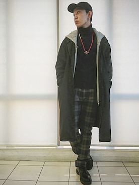 「フォロバ」｜「アイテム（トレンチコート）」を使った、KAZUYAさん（メンズ・172cm）の冬コーディネート