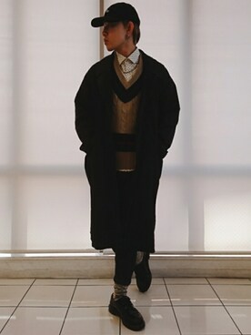 「フォロバ」｜「アイテム（トレンチコート）」を使った、KAZUYAさん（メンズ・172cm）の冬コーディネート