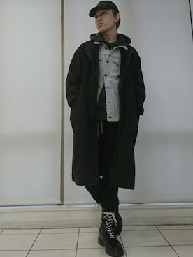 「フォロバ」｜「アイテム（トレンチコート）」を使った、KAZUYAさん（メンズ・172cm）の冬コーディネート