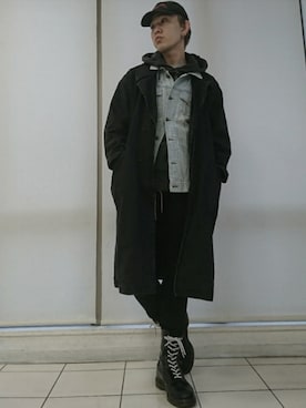 KAZUYAさんの「Dr.Martens ドクターマーチン 1490 DMC BLACK SMOOTH 10ホールブーツ 11857001 BLACK」を使ったコーディネート