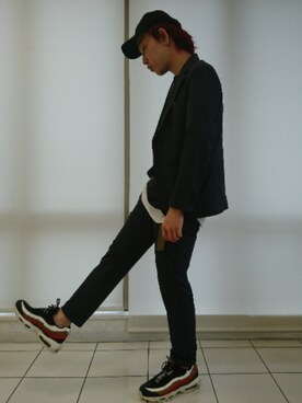 KAZUYAさんの「NIKE AIR MAX 95 TT PRM (BLACK/SAIL-ALE BROWN-GYM RED)【SP】」を使ったコーディネート