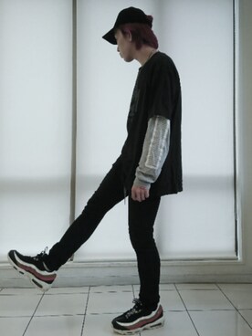 Outfit ideas to wear AIR MAX 95 TT PRM (BLACK/SAIL-ALE RED)【SP】 - WEAR