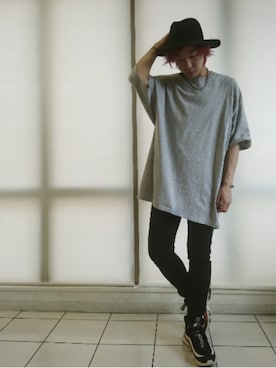 「EFFECTEN（エフェクテン）のアイテム（帽子）」を使った、KAZUYAさん（メンズ・172cm）の夏コーディネート