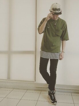 「SAY!（セイ）のアイテム」を使った、KAZUYAさん（メンズ・172cm）の夏コーディネート