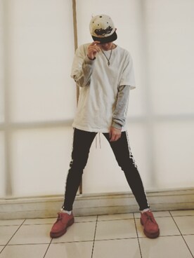 「SAY!（セイ）のアイテム」を使った、KAZUYAさん（メンズ・172cm）の夏コーディネート