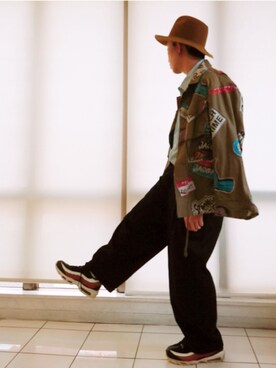 「doublet（ダブレット）のアイテム（ミリタリージャケット）」を使った、KAZUYAさん（メンズ・172cm）の秋コーディネート