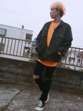 「フォロバ」｜「アイテム（デニムジャケット）」を使った、KAZUYAさん（メンズ・172cm）の秋コーディネート
