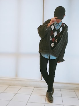 「フォロバ」｜「アイテム（デニムジャケット）」を使った、KAZUYAさん（メンズ・172cm）の秋コーディネート