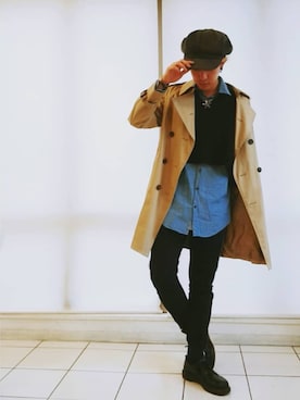 「フォロバ」｜「アイテム（トレンチコート）」を使った、KAZUYAさん（メンズ・172cm）の秋コーディネート