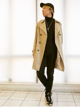 「フォロバ」｜「アイテム（トレンチコート）」を使った、KAZUYAさん（メンズ・172cm）の秋コーディネート