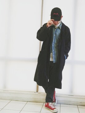 「フォロバ」｜「アイテム（トレンチコート）」を使った、KAZUYAさん（メンズ・172cm）の冬コーディネート