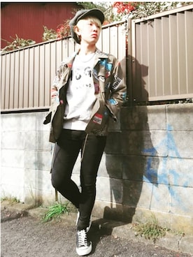 「MSGM（エムエスジーエム）のアイテム（スウェット）」を使った、KAZUYAさん（メンズ・172cm）の冬コーディネート