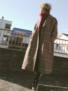 「フォロバ」｜「アイテム（ステンカラーコート）」を使った、KAZUYAさん（メンズ・172cm）の冬コーディネート
