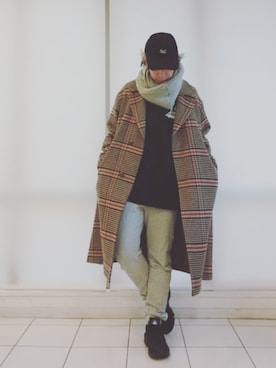 「フォロバ」｜「アイテム（ステンカラーコート）」を使った、KAZUYAさん（メンズ・172cm）の冬コーディネート