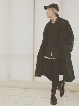 「モードストリート」｜「アイテム（トレンチコート）」を使った、KAZUYAさん（メンズ・172cm）の冬コーディネート