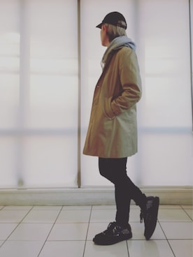「DIESEL（ディーゼル）のアイテム（トレンチコート）」を使った、KAZUYAさん（メンズ・172cm）の冬コーディネート