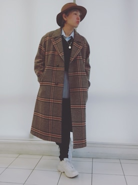 「レイヤードstyle」｜「アイテム（ステンカラーコート）」を使った、KAZUYAさん（メンズ・172cm）の冬コーディネート