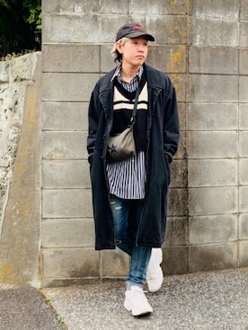 「CONVERSE TOKYO（コンバーストウキョウ）のアイテム（ショルダーバッグ）」を使った、KAZUYAさん（メンズ・172cm）の春コーディネート