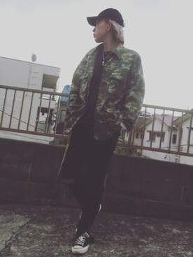 「glamb（グラム）のアイテム（その他アウター）」を使った、KAZUYAさん（メンズ・172cm）の春コーディネート