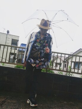 「FUJIROCKEEN」｜「アイテム（ジャケット/アウター）」を使った、KAZUYAさん（メンズ・172cm）の夏コーディネート