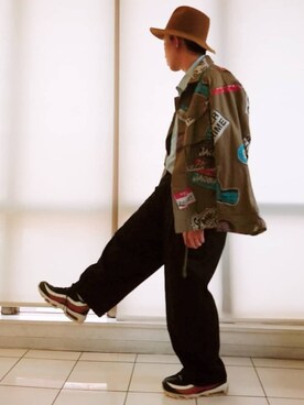 「doublet（ダブレット）のアイテム（ミリタリージャケット）」を使った、KAZUYAさん（メンズ・172cm）の夏コーディネート