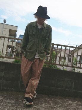「EFFECTEN（エフェクテン）のアイテム（帽子）」を使った、KAZUYAさん（メンズ・172cm）の夏コーディネート