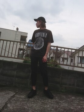 「HALFMAN（ハーフマン）のアイテム」を使った、KAZUYAさん（メンズ・172cm）の秋コーディネート