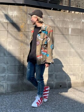 「doublet（ダブレット）のアイテム（ミリタリージャケット）」を使った、KAZUYAさん（メンズ・172cm）の秋コーディネート