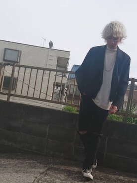 「GLAMB by glamb（グラムバイグラム）のアイテム（パンツ）」を使った、KAZUYAさん（メンズ・172cm）の秋コーディネート