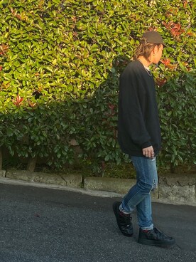 「unrelaxing（アンリラクシング）のアイテム（スウェット）」を使った、KAZUYAさん（メンズ・172cm）の秋コーディネート