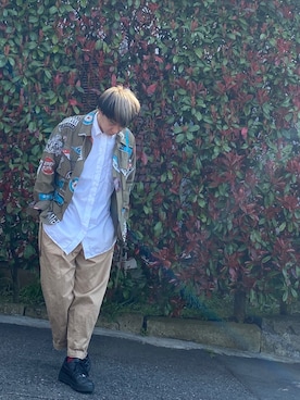 「doublet（ダブレット）のアイテム（ミリタリージャケット）」を使った、KAZUYAさん（メンズ・172cm）の春コーディネート
