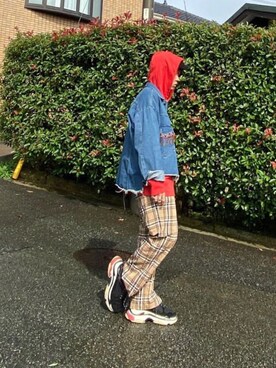 「EFFECTEN（エフェクテン）のアイテム（ジャケット/アウター）」を使った、KAZUYAさん（メンズ・172cm）の春コーディネート