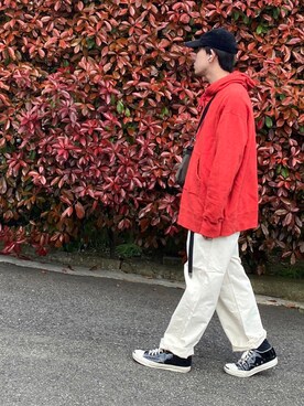 「CONVERSE TOKYO（コンバーストウキョウ）のアイテム（バッグ）」を使った、KAZUYAさん（メンズ・172cm）の春コーディネート