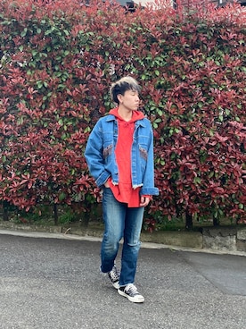 「EFFECTEN（エフェクテン）のアイテム（ジャケット/アウター）」を使った、KAZUYAさん（メンズ・172cm）の春コーディネート