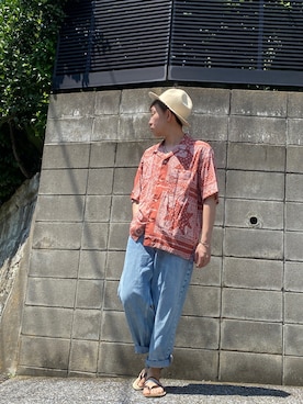 「EFFECTEN（エフェクテン）のアイテム（帽子）」を使った、KAZUYAさん（メンズ・172cm）の夏コーディネート